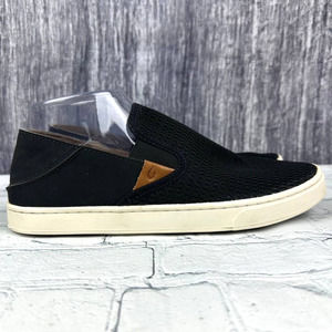 Olukai Pehuea Women Size Us 8 EU 38 Mesh Comfort Loafer Black Sneaker NO INSOLES